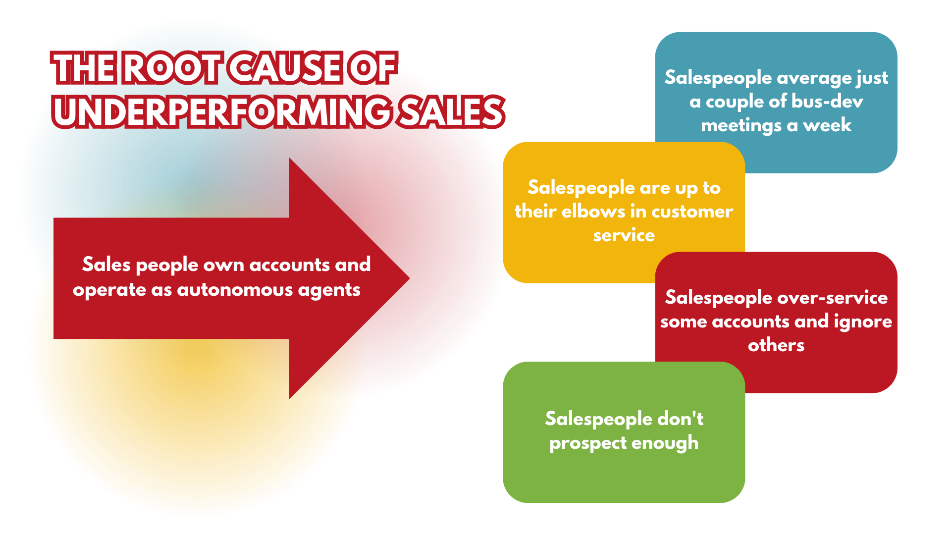 Sales people own accounts and operate as autonomous agents