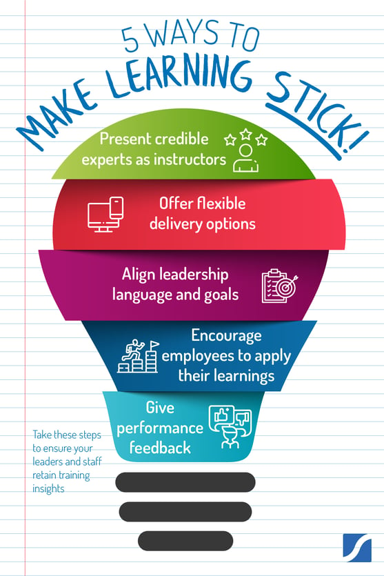 5 ways to make internal learning programs stick infographic