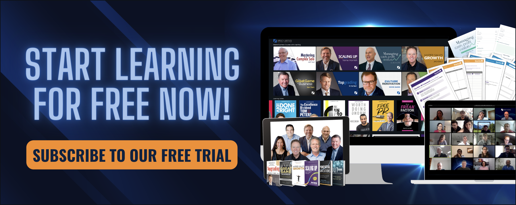 Start our free trial and explore our course library