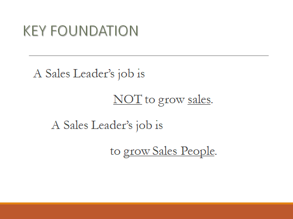 a sales leader's job